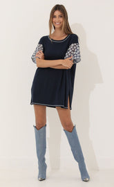 Shirt Dress in Navy Floral