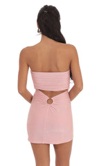 Back Cutout Strapless Dress in Rose