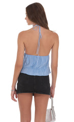Pleated Babydoll Top in Light Blue